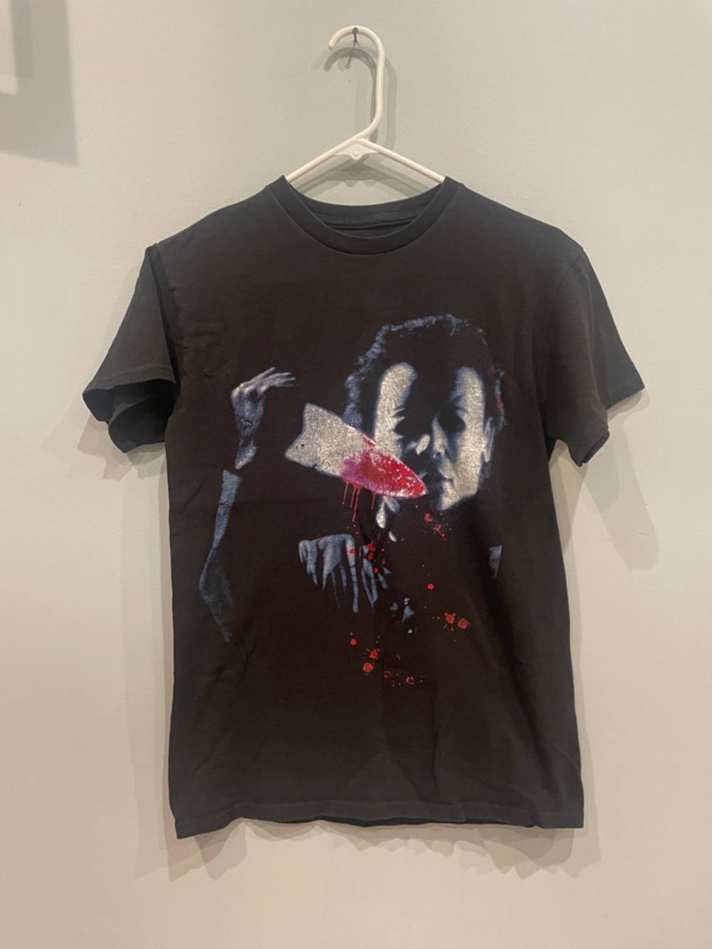 Black Graphic Horror Crewneck T-Shirt Halloween resurrection small unisex